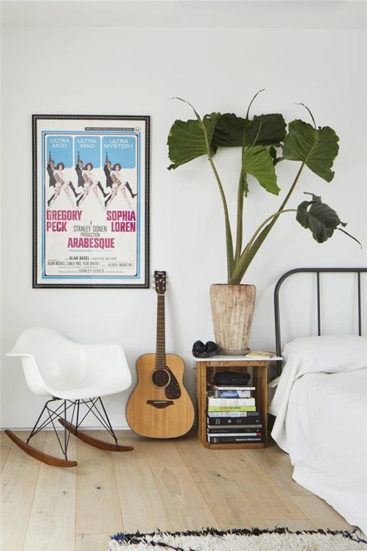 Vue de chambre à coucher de décoration de maison de rêve