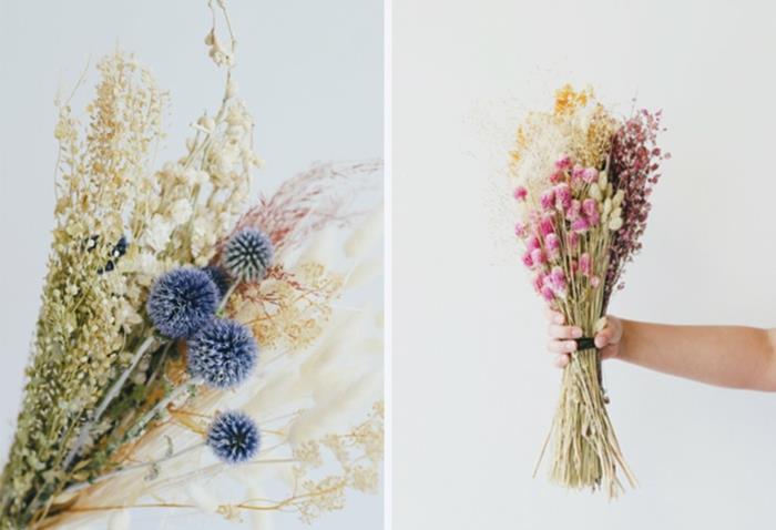 Bouquet de décoration de fleurs séchées idées de décoration de fleurs séchées idées de bricolage d'automne avec des fleurs