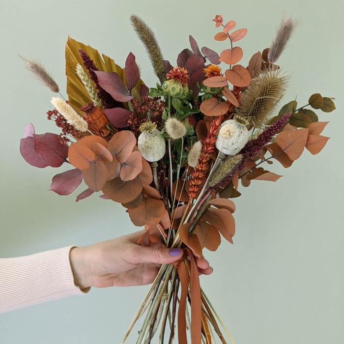 Bouquet de décoration fleurs séchées idées déco fleurs séchées automne
