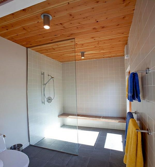 Przyjazna dla środowiska architektura i projekt sufitu z drewna łazienkowego