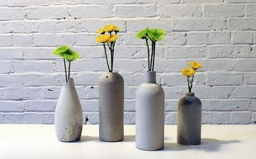 Wazony z kwiatami - świetna betonowa dekoracja