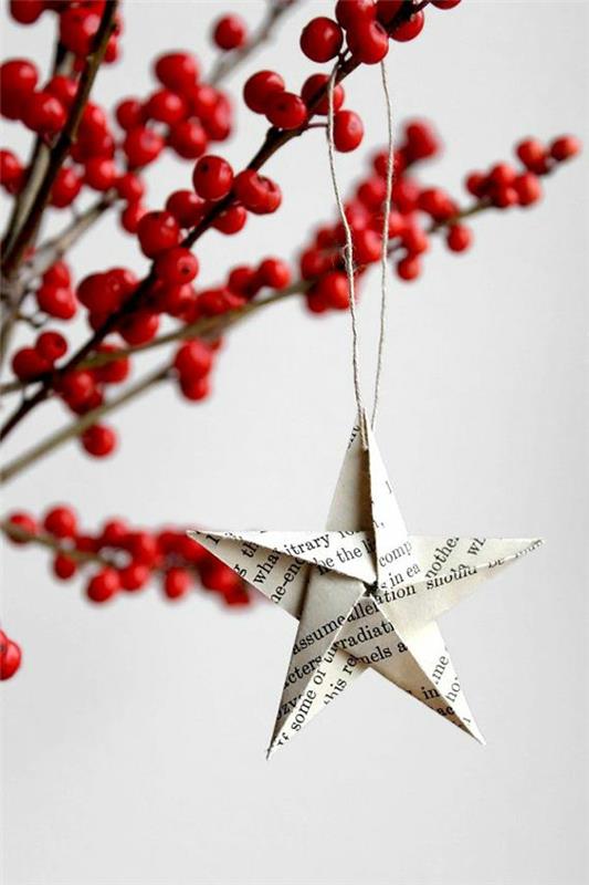 art origami étoiles de Noël bricoler modèles enfants papier suspendu