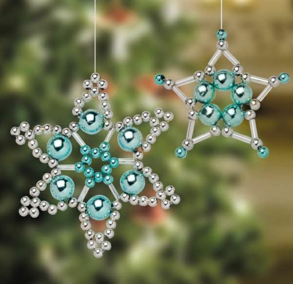 Étoiles de Noël bricoler modèles enfants turquoise blanc