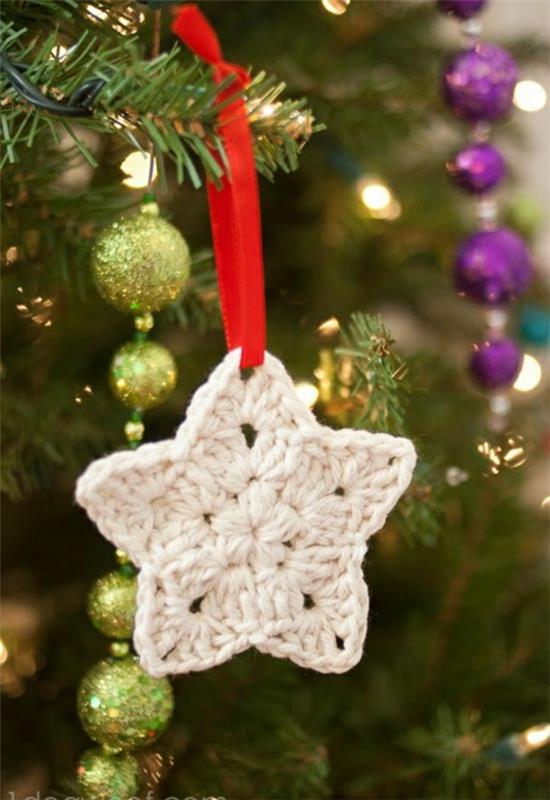 Noël étoiles bricoler modèles enfants tricot blanc