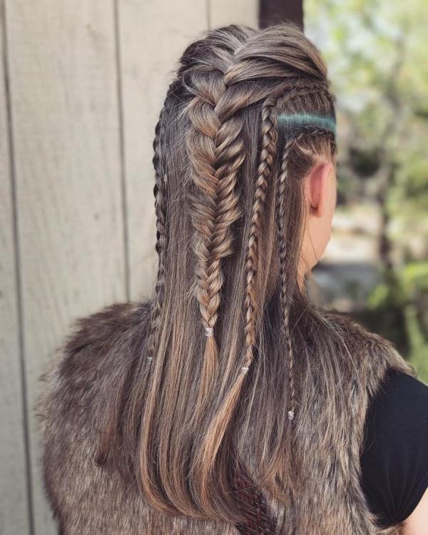 Coiffures vikings pour femmes et hommes, inspirées de la culture nordique tresses de coiffure lagertha