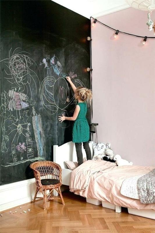 Peindre les murs chambre d'enfant filles accent mur tableau tableau peinture tableau noir