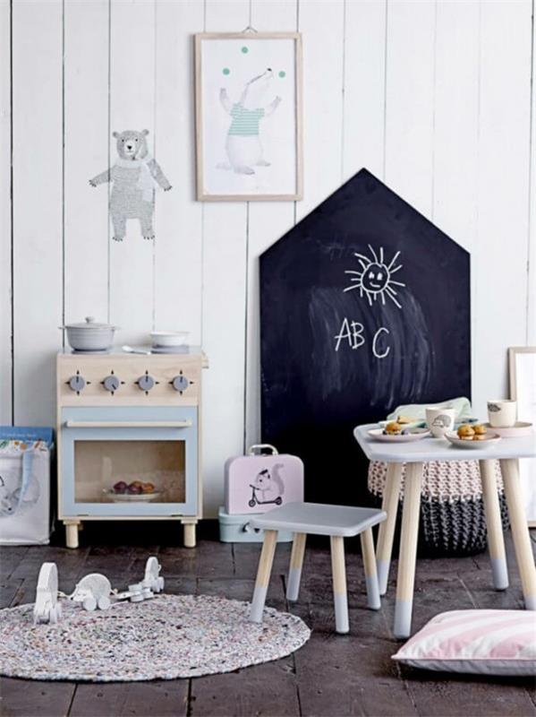 Peindre les murs, peinture tableau noir, chambre d'enfant, maison tableau