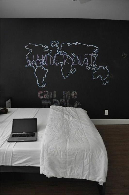 Peindre les murs mur créatif carte du monde tableau craie peinture tableau noir