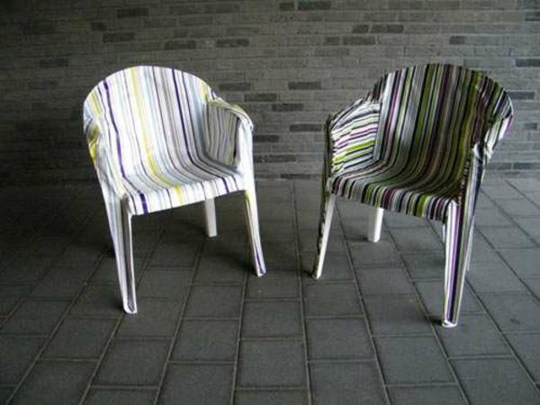 rayures colorées faites vos propres chaises rembourrées