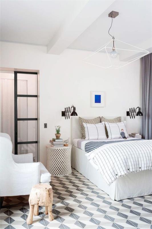 Design d'intérieur contemporain chambre calme Le blanc domine la décoration d'éclairage intéressante