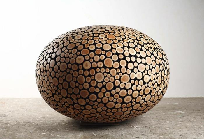 Sculptures en bois d'art contemporain corée du sud lisse