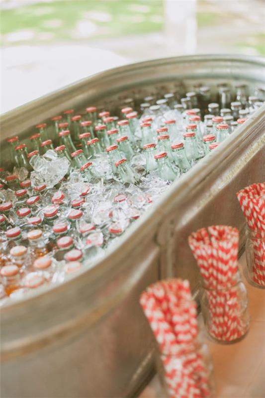 Décorer la baignoire en zinc - idées et conseils pour une fête de boissons fraîches de décoration de jardin rustique