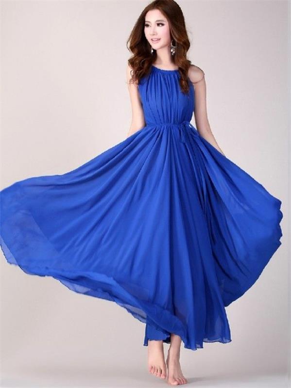 suknie wieczorowe w stylu długie tanie royal blue