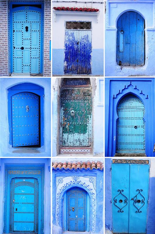 pomaluj stare drzwi wejściowe na niebiesko DIY pomysły tanie drzwi wejściowe