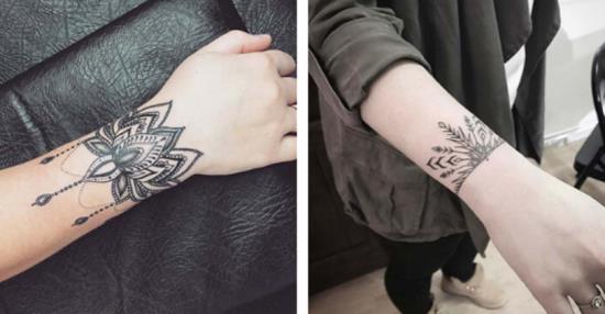 bracelet tatouage femmes lotus