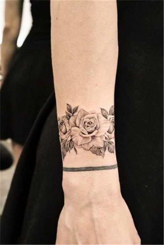 bracelet tatouage femmes roses