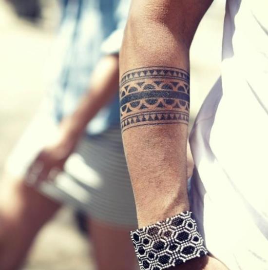 bracelet tatouage motifs maoris hommes