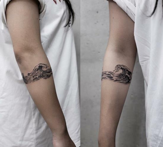 bracelet tatouage motif Zunami blackwork