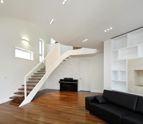 Jolie maison blanche design escalier corée du sud