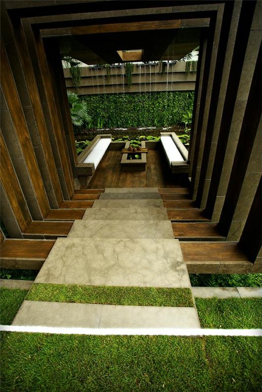 architektura zewnętrzna nowoczesny projekt ogrodu schodkowy
