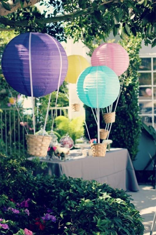 zrobić balony na ogrzane powietrze z kolorowych lampionów z papieru ryżowego