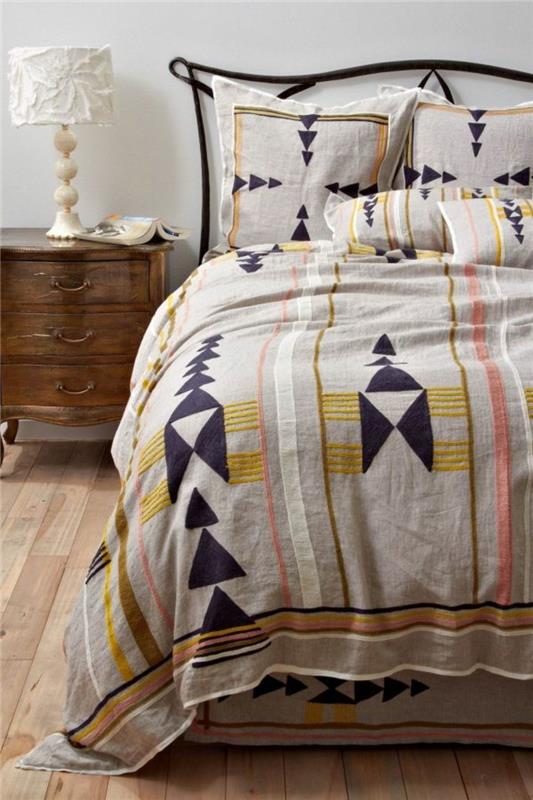 linge de lit fantaisie motif coloré sans repassage