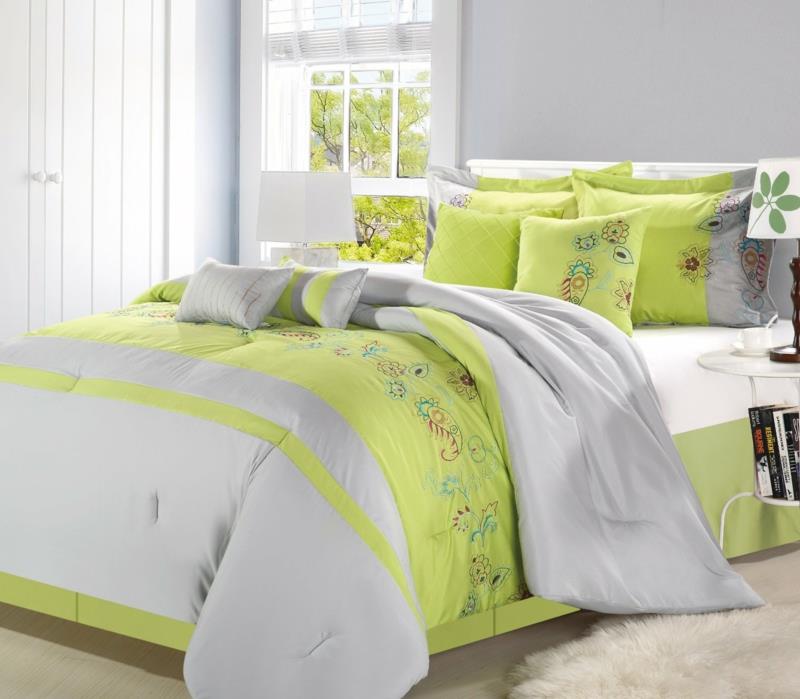 linge de lit fantaisie motif cachemire vert