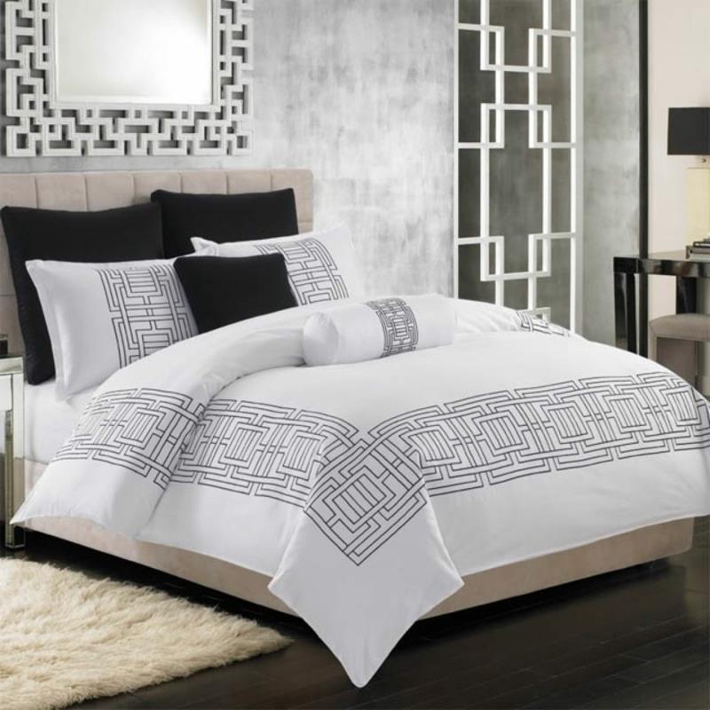 linge de lit fantaisie linge de lit hiver chaud noir et blanc