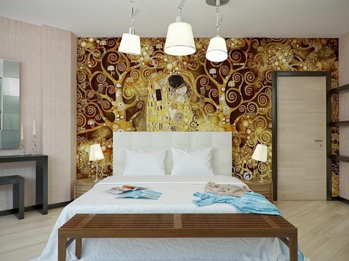 niezwykłe tapety ściany sypialni tworzą pomysły