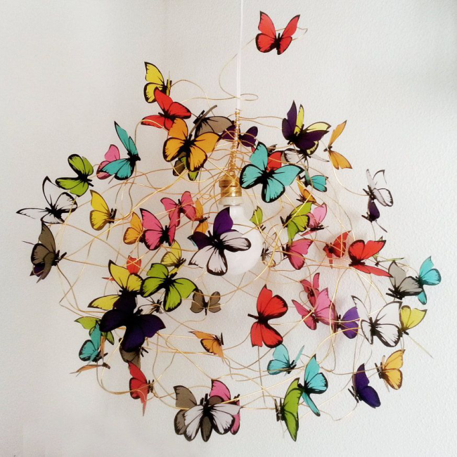 DIY bunte Schmetterlinge ersetzen den Kronleuchter