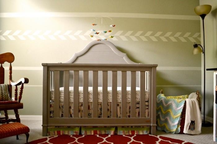 pomysły na wystrój pokoju dziecięcego łóżeczko dziecięce czerwony dywan piękny projekt ściany