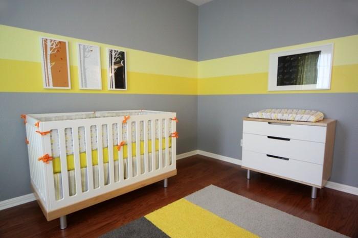 Połącz kolory pokoju dziecka szary żółty