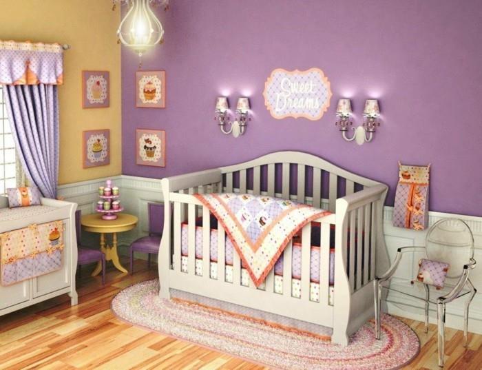Pokój dziecka kolory fioletowy żółty piękna podłoga