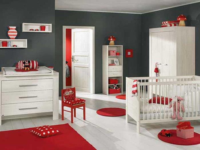chambre de bébé design ensemble de chambre de bébé rouge gris