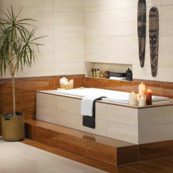 baignoire carrelée baignoire encastrable salle de bain moderne ambiance zen