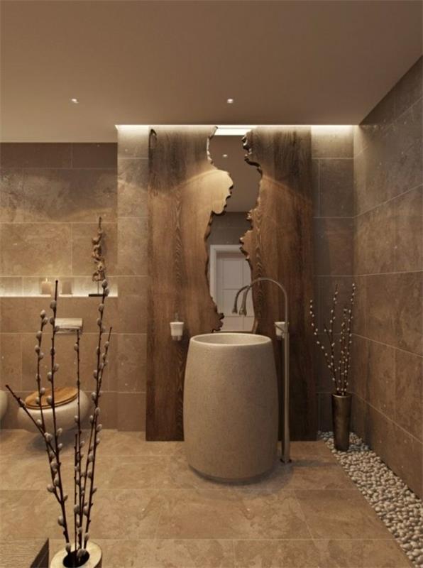 łazienka brązowe niezwykłe kamienie do projektowania łazienki