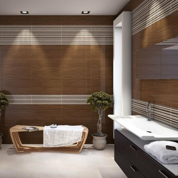 łazienka brązowa piękna ściana biała podłoga