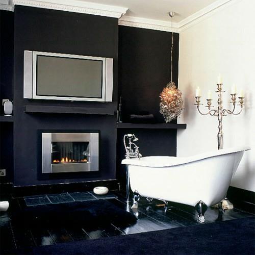 conceptions de salle de bain avec cheminées encastrées idée baignoire