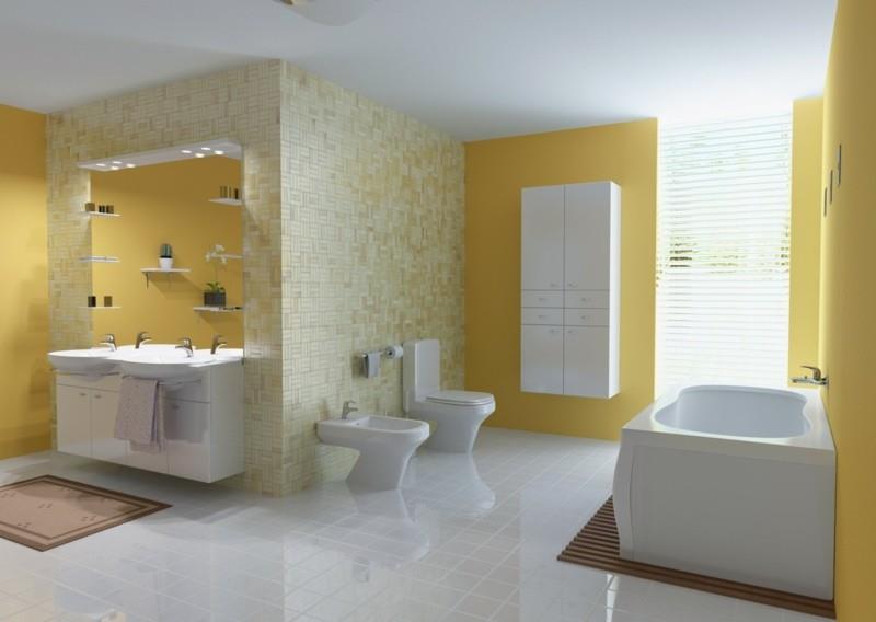 projekt łazienki nowoczesne pomysły na projekt łazienki kolor ściany żółty