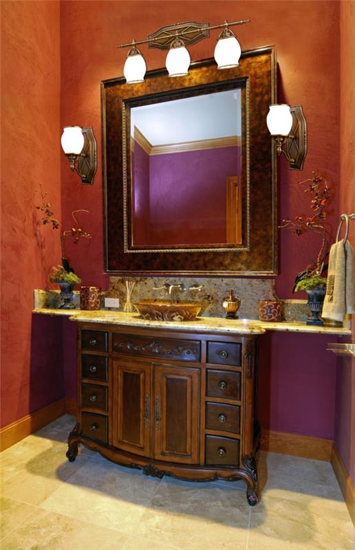 lampes de salle de bain miroir de courtoisie antique
