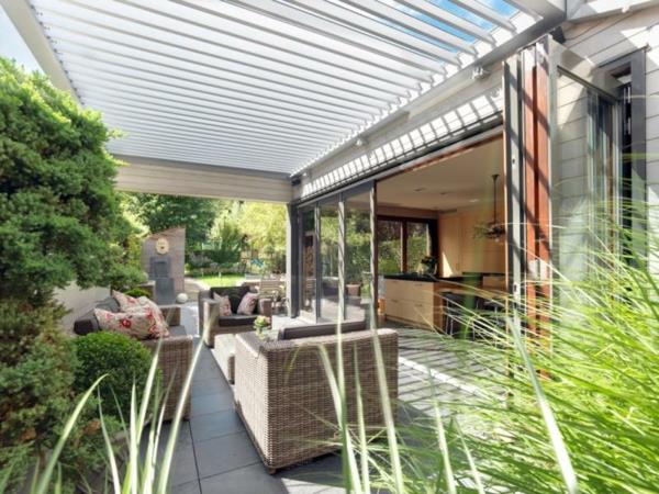 balcon jardin protection solaire idées auvent jardin charge