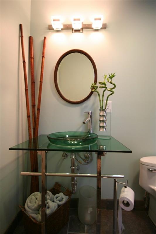 Meubles de salle de bain en bambou boîtes à panier serviette de style asiatique salle de bain feng shui