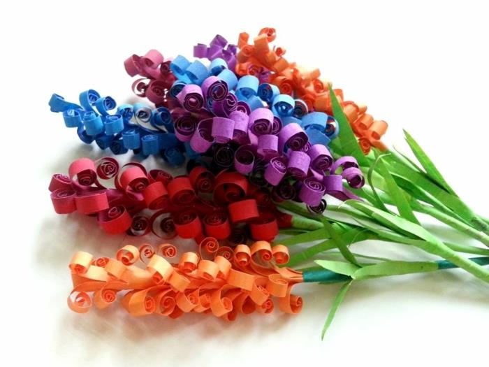pomysły na rękodzieło wiosenne kwiaty majstrować papierowe pomysły na kolorowe dekoracje