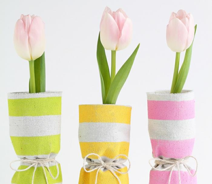 Pomysły na rękodzieło wiosenne wklęsłe tkaniny udekoruj tulipany
