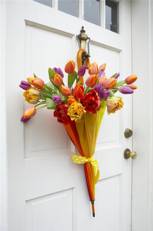 majsterkować pomysły wiosenny parasol tulipany kolorowe śmieszne