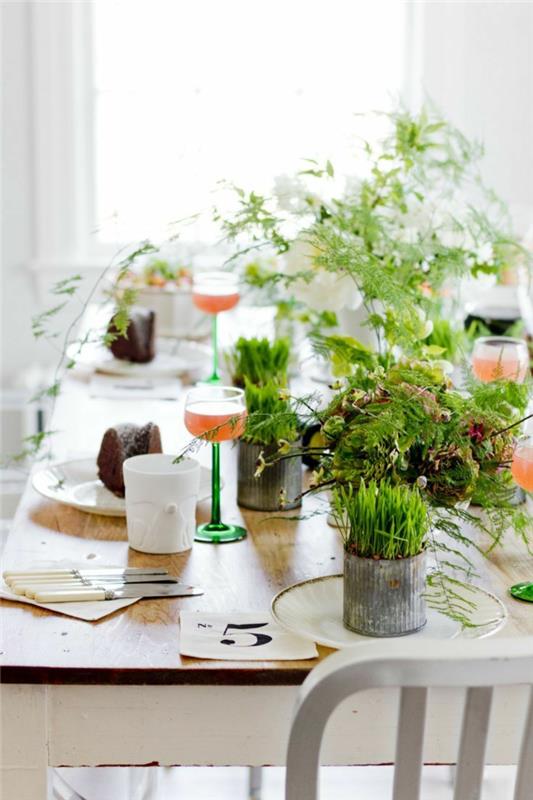 Pomysły na rękodzieło wiosenny stół udekoruj zielone pomysły dekoracyjne
