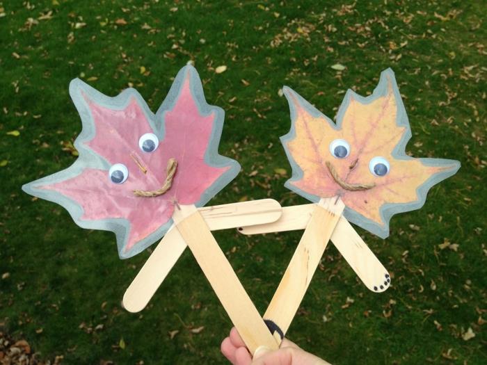 idées d'artisanat automne enfants automne feuilles visage