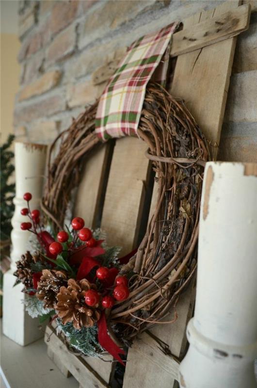 bricoler pour noël couronne de l'avent nature