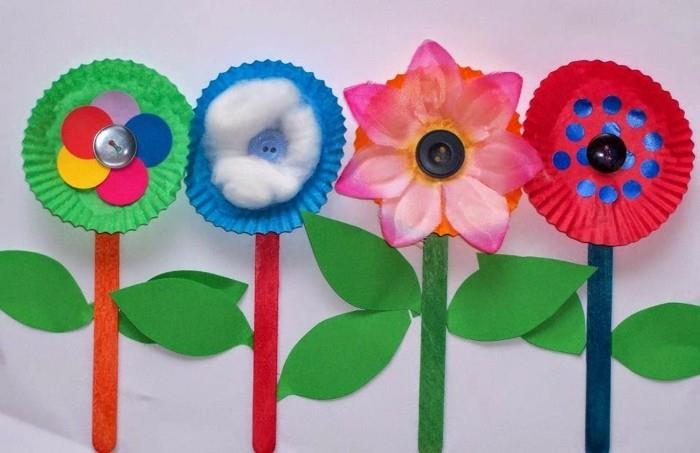artisanat avec des enfants fleurs idées d'artisanat boutons de papier
