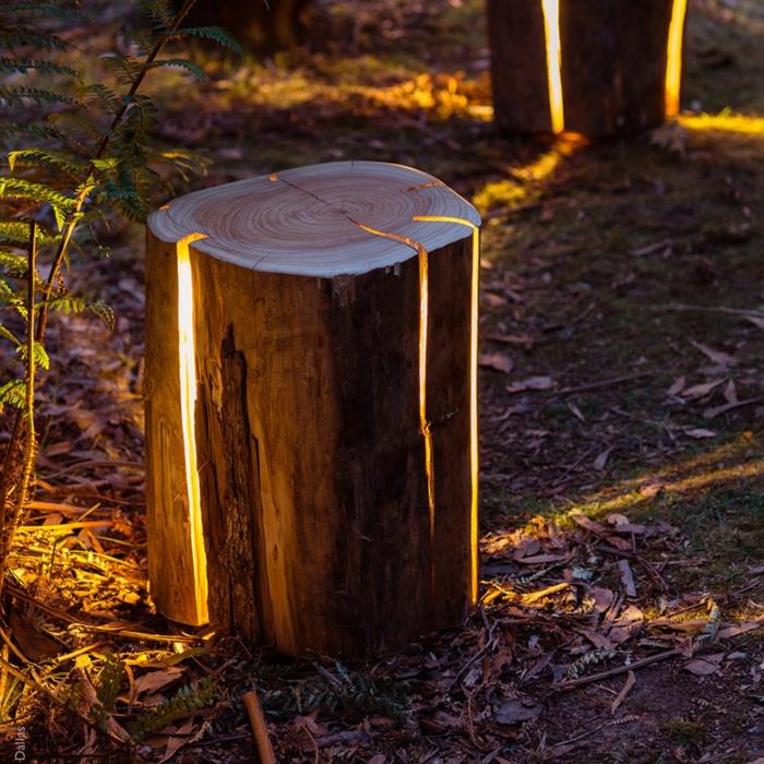 meuble tronc d'arbre Duncan Meerding luminaires design